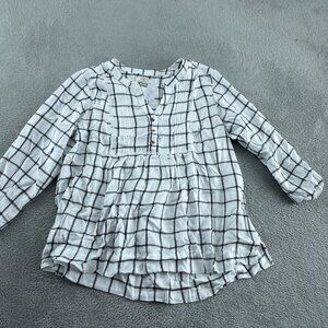 Wrangler Womens White & Black Plaid Long Sleeve Blouse M NWT 4587